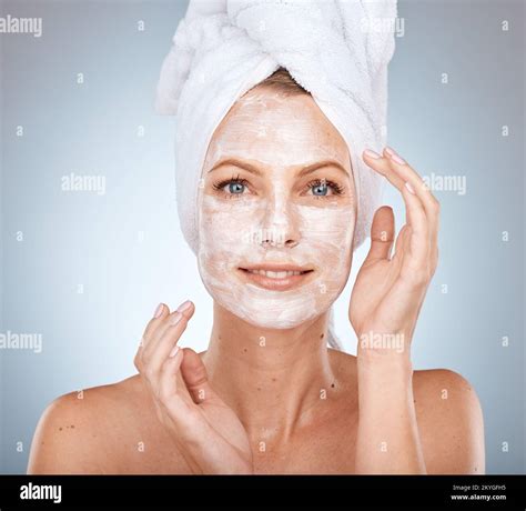 Beauty Skincare And Facial With Mask On Woman Face For Spa Shower And
