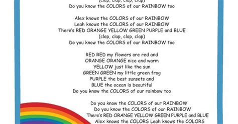 Rainbow Song Lyrics I Know Some Of These Things Arent Even Proper