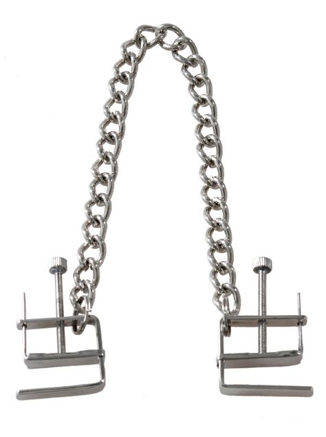 Press Style Nipple Clamps With Chain Nipple Bondage Play From Honour Skin Two Us