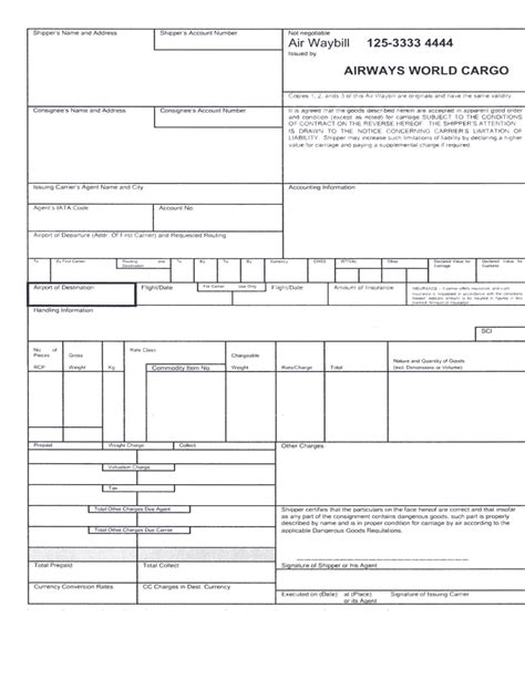 Create Fillable Air Waybill Form According To Your Needs