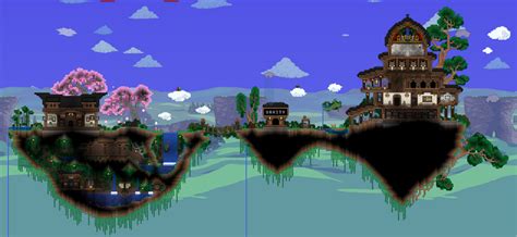 Tree base and sky fortress (surface). Pin on Terraria Builds