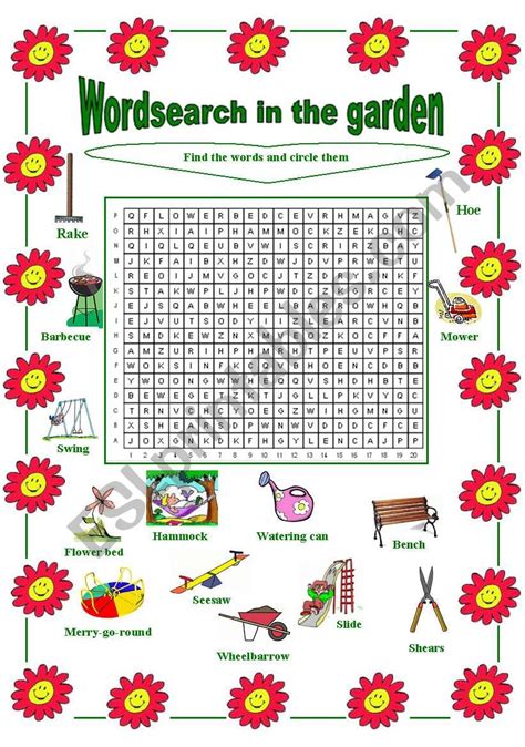 Garden Word Search Printable