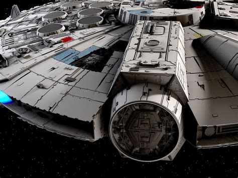Millenium Falcon Space Ship Star Wars 3d Model Max Obj 3ds Fbx C4d Lwo