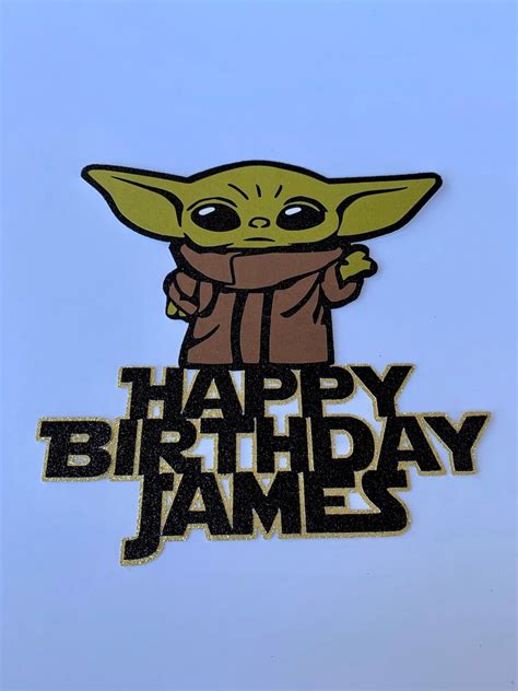 Baby Yoda Cake Topper Star Wars Cake Topper Star Wars Etsy
