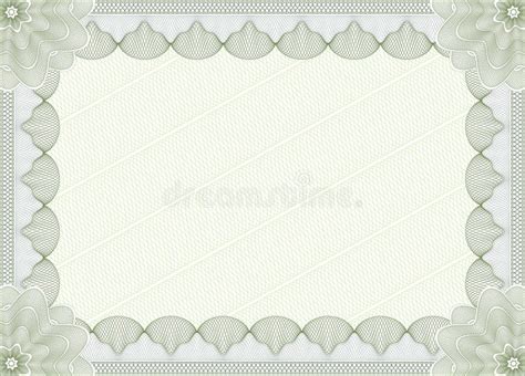 Green Certificate Or Diploma Template Stock Vector Illustration Of
