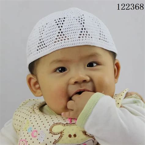 Ramadan Muslim Hijab Bonnet Caps Handmade Knitted Baby Hats Hijab