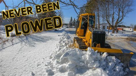Plowing Untouched Snow With Bulldozerneglected Snow At Yard Youtube