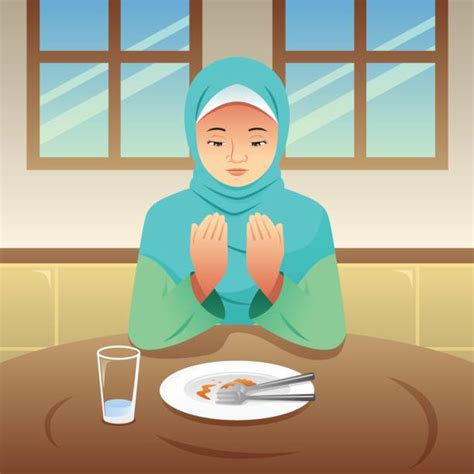 Muslim Women Praying Drawing Illustrations Royalty Free Vector