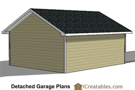 20x24 1 Car Detached Garage Plans Download And Build