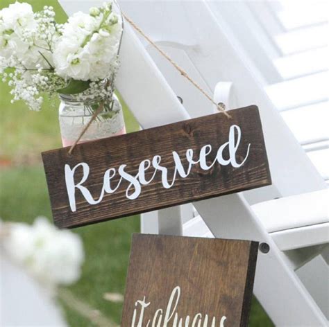 Wooden Reserved Sign Reserved Wedding Wood Sign Rustic Sign Etsy