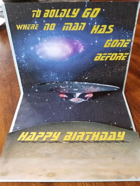 Star Trek Birthday Card Star Trek Greeting Card Enterprise Etsy