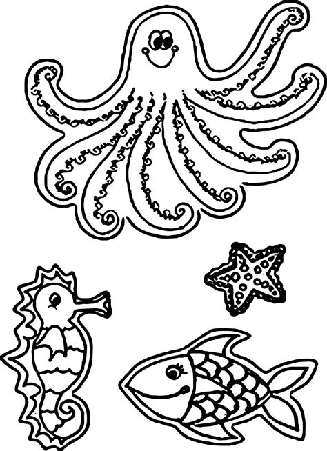 Nice Sea Creatures Coloring Page Monster Coloring Pages Animal