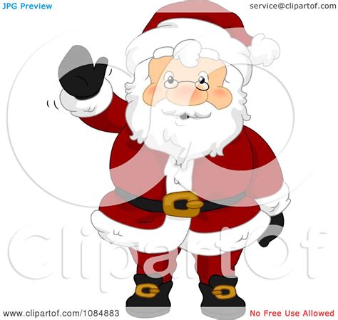 Clipart Santa Claus Waving Hello Royalty Free Vector