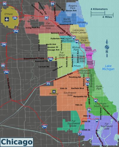 401px Integrated Chicago Districts Map 
