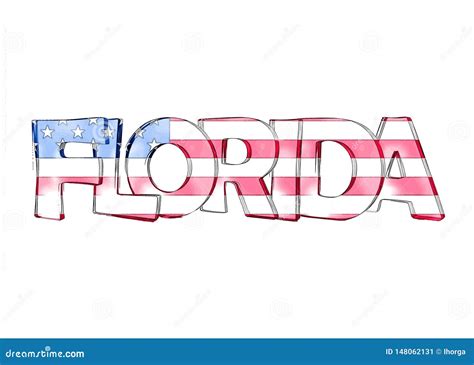 Florida Isolated Usa State Names Stock Illustration Illustration Of