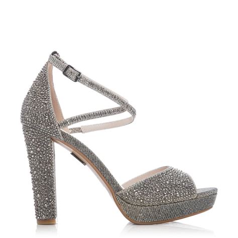 Roulie Pewter Textile Sandals From Moda In Pelle Uk