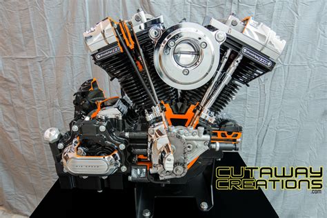 Click on engine thumbnail for larger picture. Harley V Twin - Cutaway Creations