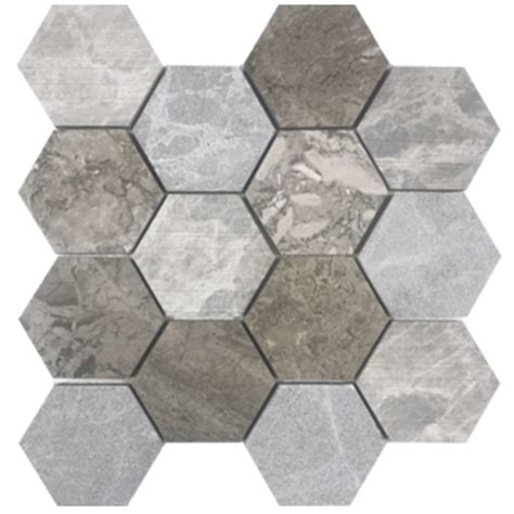 Tesoro Contempo Hexagon 3 Mosaic City Gray