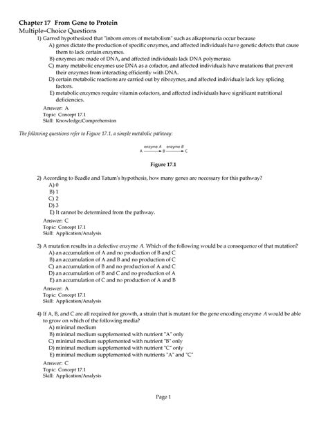 Ch17 - microbiology - Chapter 17 From Gene to Protein Multiple-Choice