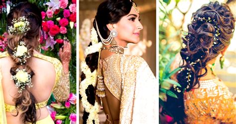 If you're going for a traditional look for your wedding reception there's probably no better hairstyle than a floral bun. Best Hairstyle For Indian Wedding Reception - Wavy Haircut
