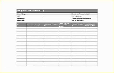 Equipment Maintenance Log Template Free Of 40 Equipment Maintenance Log