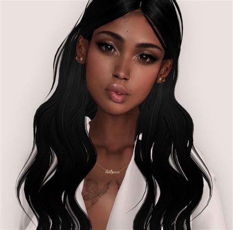 An Animated Image Of A Woman With Long Black Hair And Piercings On Her