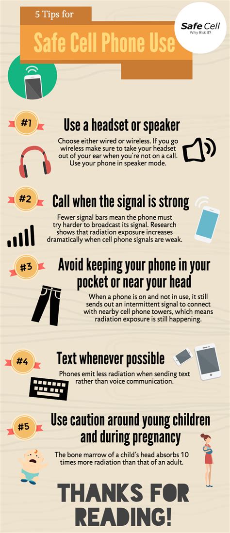 5 Tips For Safe Cell Phone Use Infographic