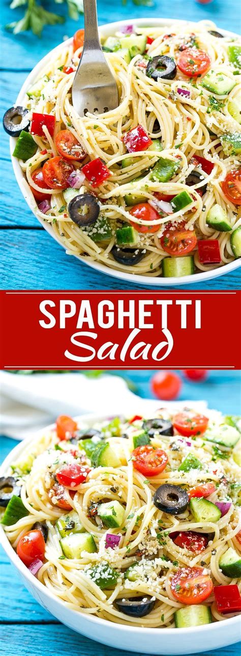 This Recipe For Spaghetti Salad Is A Unique Pasta Salad Full Of Crunchy