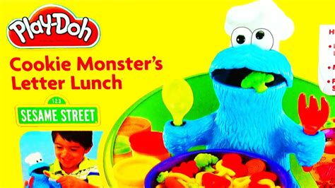 Play Doh Cookie Monster Letter Lunch Learning ABCs Alphabet Playdough