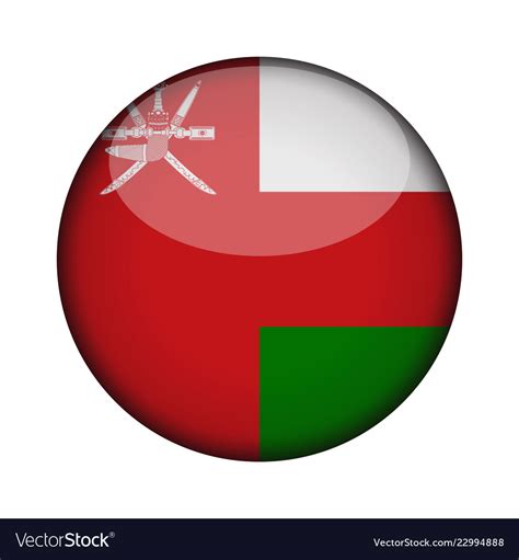 Oman Flag In Glossy Round Button Of Icon Vector Image
