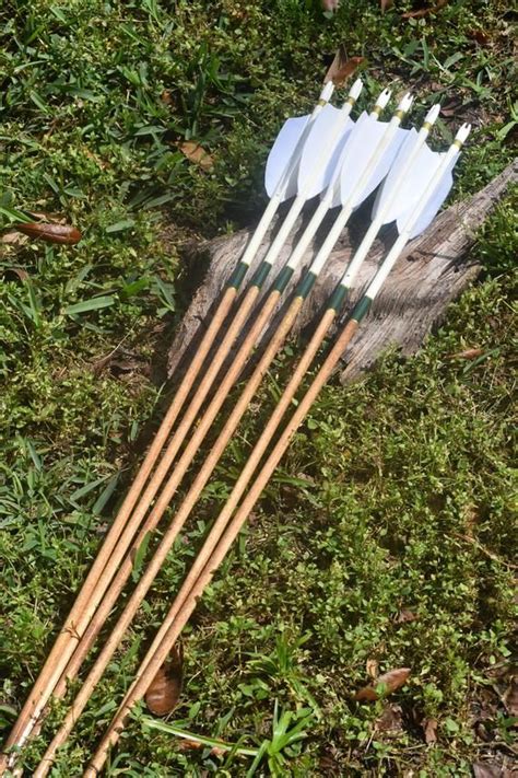 Archery Arrows Traditional Wood Arrows With White Dip And Etsy