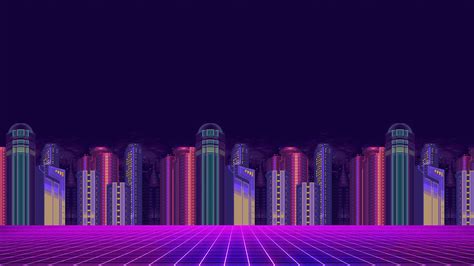 1366x768 Synthwave Buildings 8 Bit 1366x768 Resolution Hd 4k Wallpapers