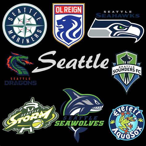 Seattle Professional Sport Teams Collage Mixed Media By Movie Poster Prints