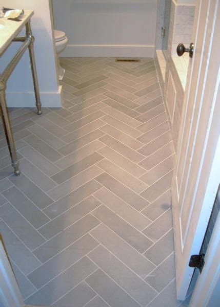 Bathroom With Herringbone Tile Floors Nivafloorscom