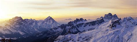 Hd Wallpaper Dolomites Mountain Peaks In Italy Sunrise Winter Snow