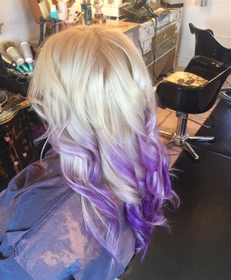 Platinum Blonde With Purple Ombré Hair By Laura Roberts Platinum