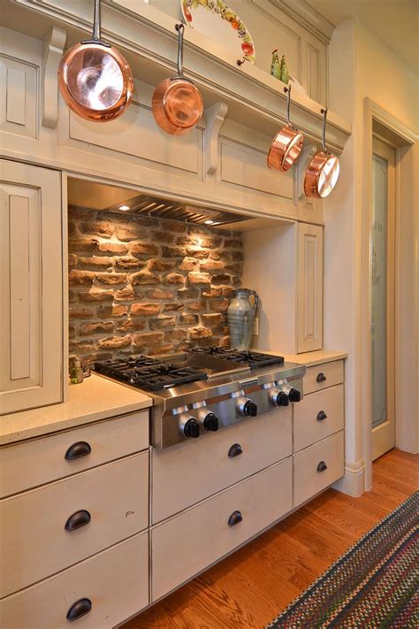 Metal kitchen backsplash tile comes in various styles, colors, and finishes. Exposed Brick Back-Splash | Brick backsplash, Building a ...