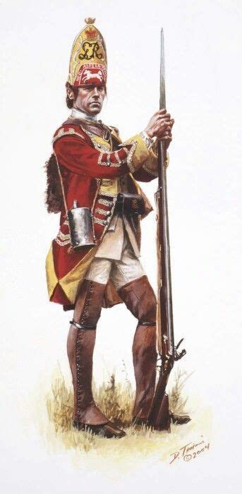 British Grenadier 44th Regiment Of Foot Braddock Campaign Ca 1755