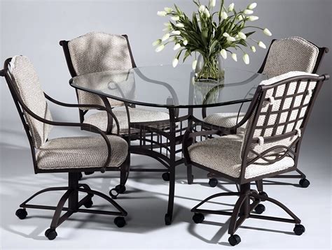 Clear Glass Top Modern Dinette Table Woptional Swivel Chairs