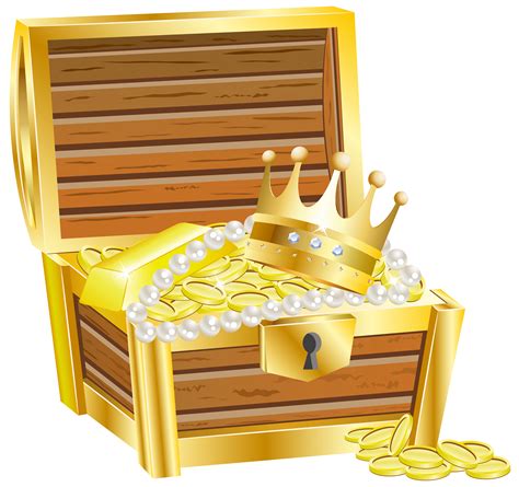 Transparent background treasure chest clipart. Treasure Chest with Gold Transparent PNG Clip Art Image ...