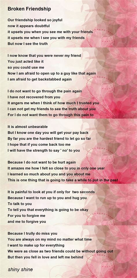 Broken Friendship Broken Friendship Poem By Shiny Shine