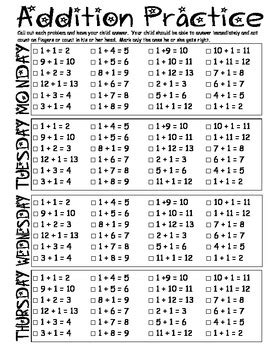 Addition Fact Practice by The Pate Place | Teachers Pay Teachers