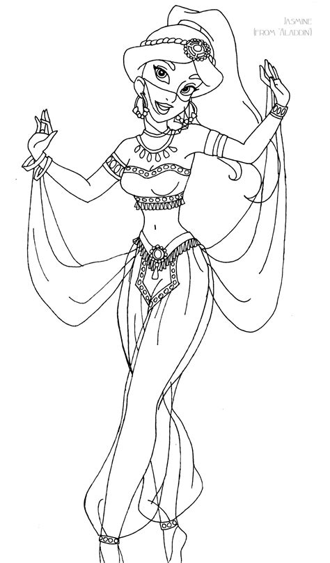 She isn't afraid to speak her mind, no matter who she's up against, and won't hesitate to stand up for what's right. Jasmine deluxe gown lineart by LadyAmber on DeviantArt