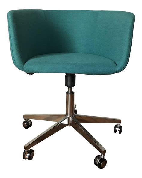 37% off cb2 cb2 teal desk chair with castors. CB2 Coup Teal Office Chair | Chairish