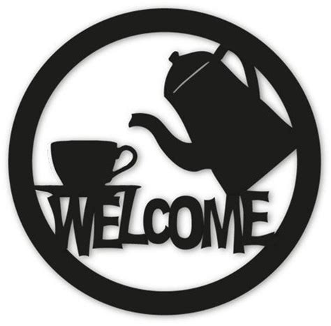 Coffee Or Tea Welcome Sign Wall Art Home Decor Hanging