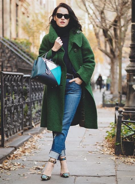 Six Winter Outfit Ideas Using Pantones Greenery Color Trend