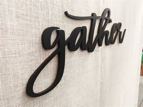 Large Gather Wooden Sign Wooden Word Cut Wooden Laser Cut | Etsy