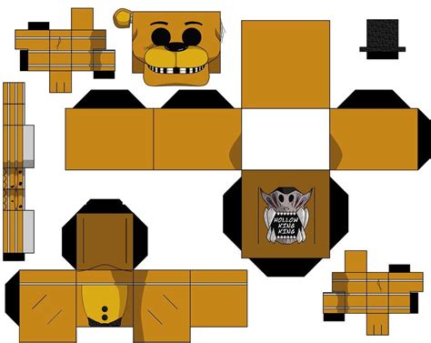 Golden Freddy 2 By Hollowkingking Fnaf Crafts Paper Toys Template