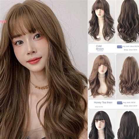 Seven Queen Wig Female Long Hair Comic Bangs Sweet Round Face Big Wavy Fluffy Long Curly Hair