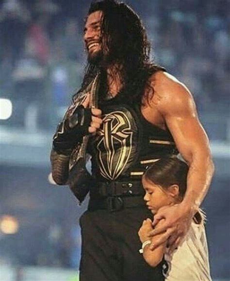Roman Reigns Joe Anoai And His Daughter Jojo After Winning Wrestlemania 2016 And Becoming